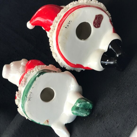 Lefton Spaghetti Trim Santa & Mrs Claus Shelf Sitters - set of 2 - Picture 15 of 16